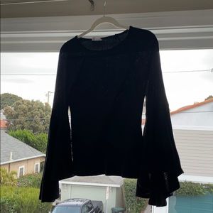Black long bell sleeved shirt